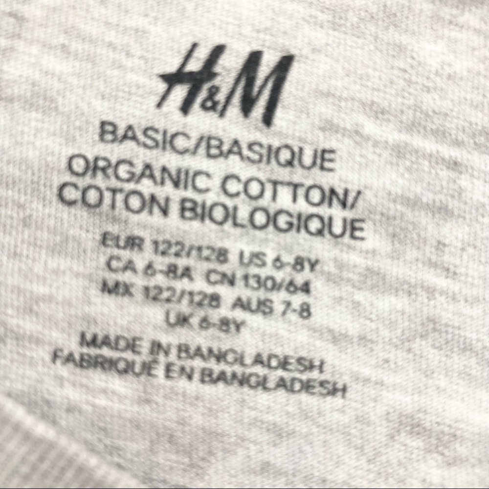 H&M Black and Grey Star Shirt Boys 6X/7 - Picture 3 of 4